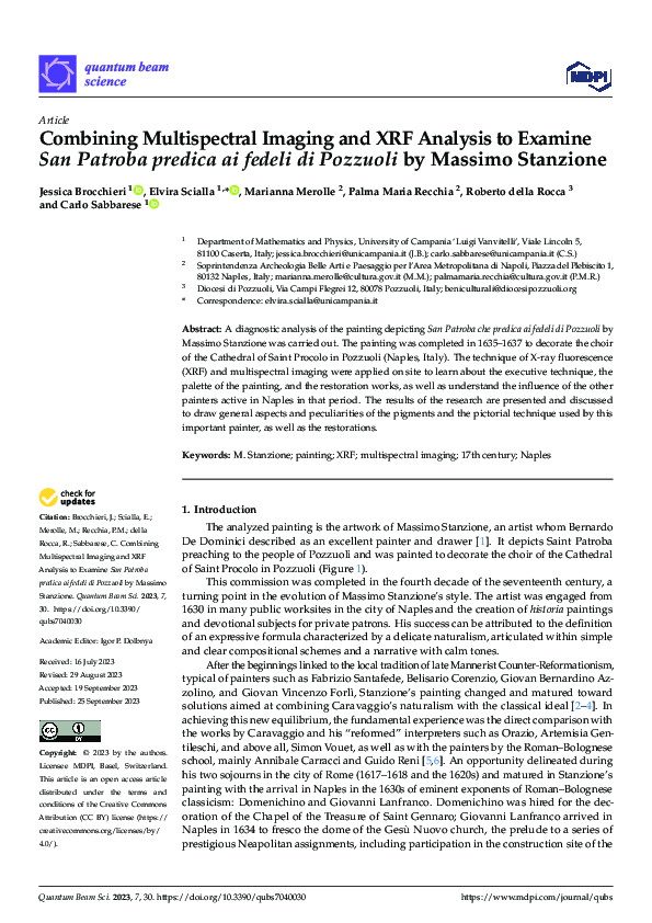 (PDF) Combining Multispectral Imaging and XRF Analysis to Examine San ...