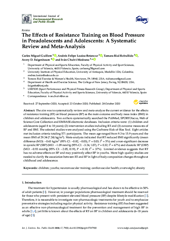 (PDF) The Effects of Resistance Training on Blood Pressure in ...
