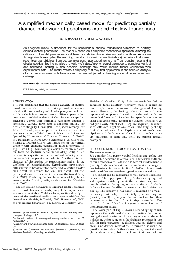 (PDF) A simplified mechanically based model for predicting partially ...