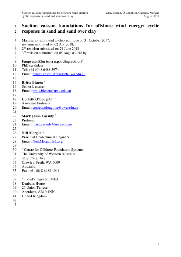 (PDF) Suction caisson foundations for offshore wind energy: cyclic ...