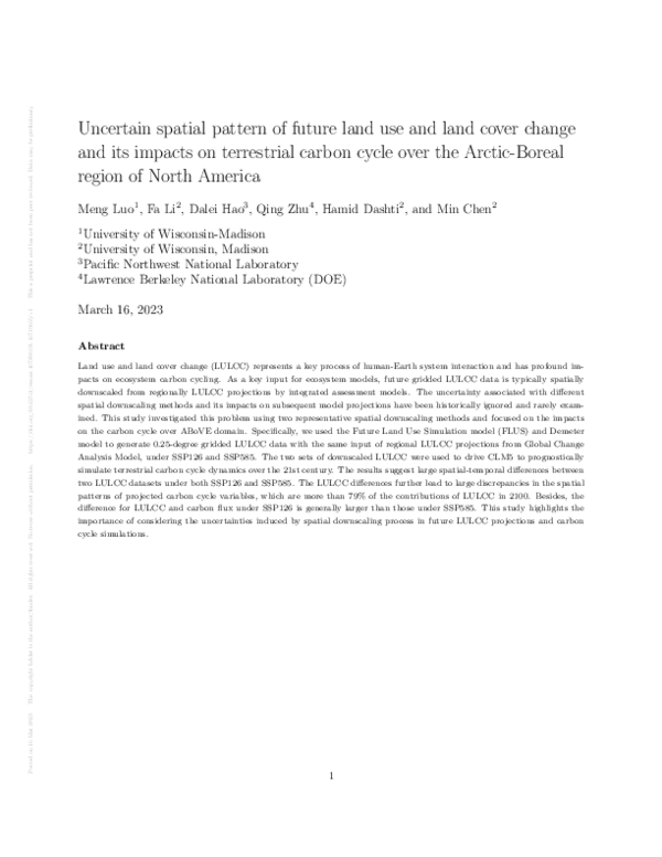 (PDF) Uncertain spatial pattern of future land use and land cover ...