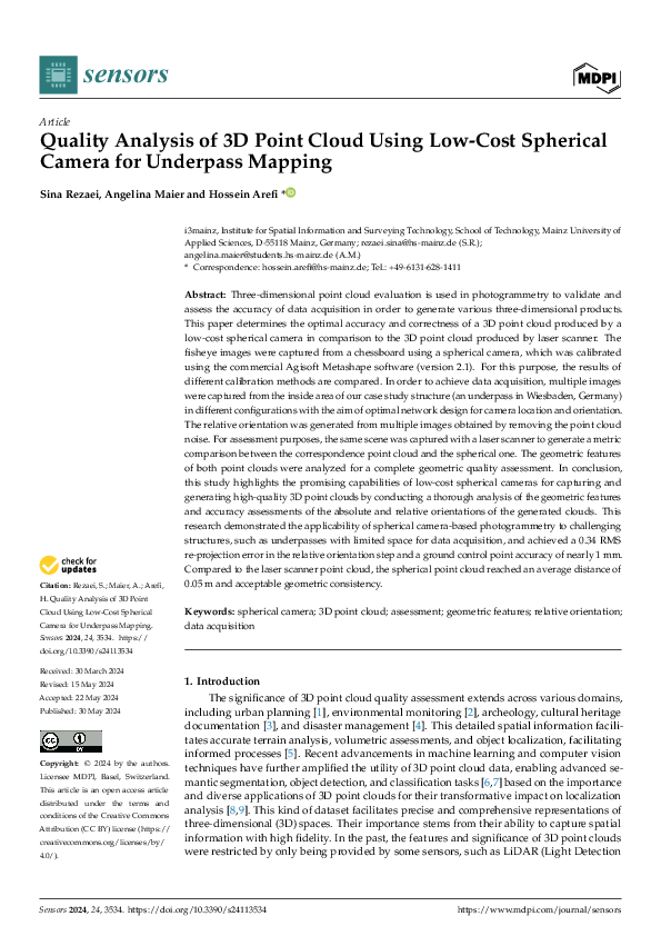 (PDF) Quality Analysis of 3D Point Cloud Using Low-Cost Spherical ...