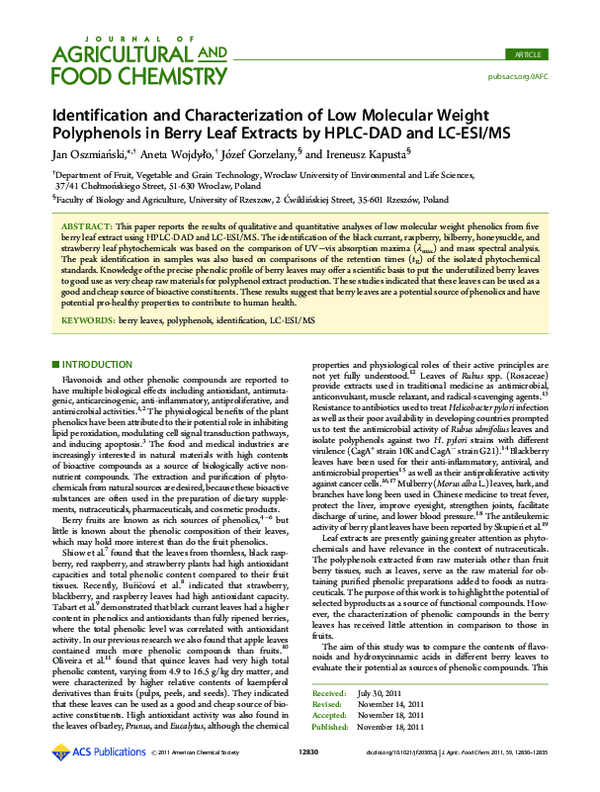 (PDF) Identification and Characterization of Low Molecular Weight ...