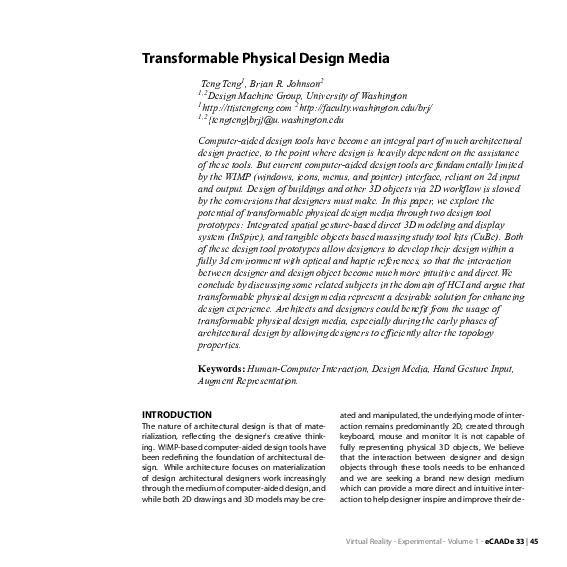 (PDF) Transformable Physical Design Media