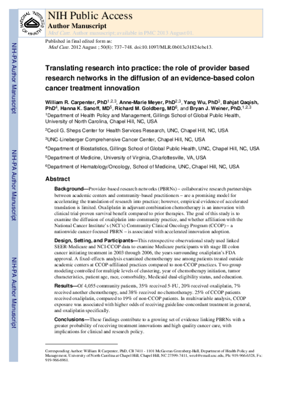 (PDF) Translating Research Into Practice