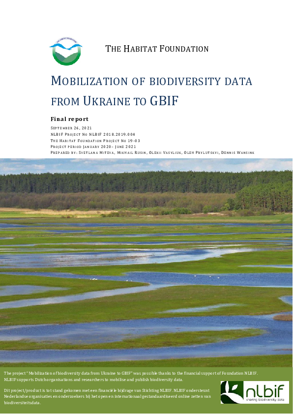 (PDF) Mobilization of Biodiversity Data from Ukraine to GBIF