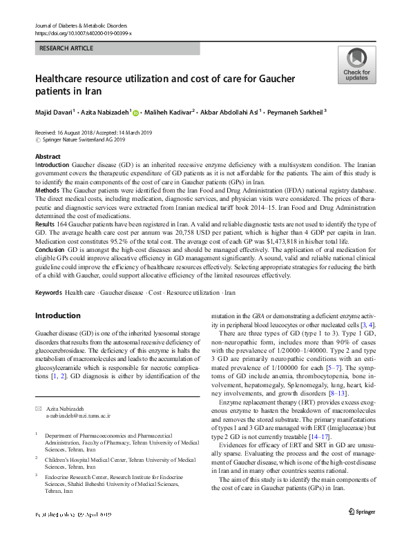 (PDF) Healthcare Resource Utilization and the Cost of Care for ...