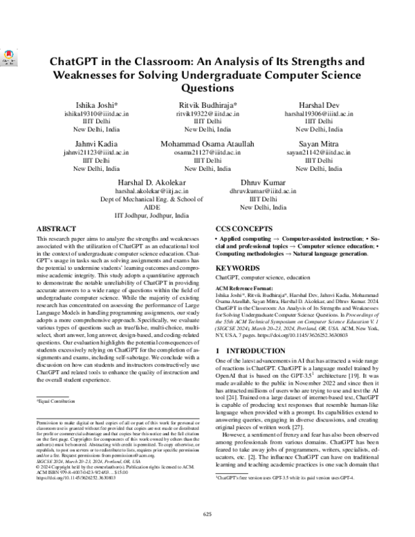 (PDF) ChatGPT in the Classroom: An Analysis of Its Strengths and ...
