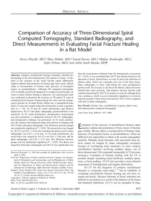 (PDF) Comparison of Accuracy of Three-Dimensional Spiral Computed ...