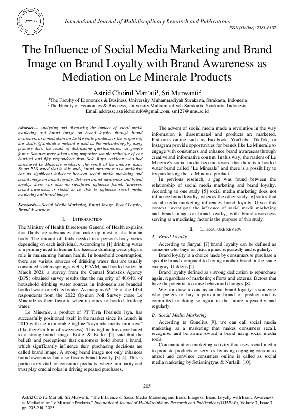 (PDF) The Influence of Social Media Marketing and Brand Image on Brand ...