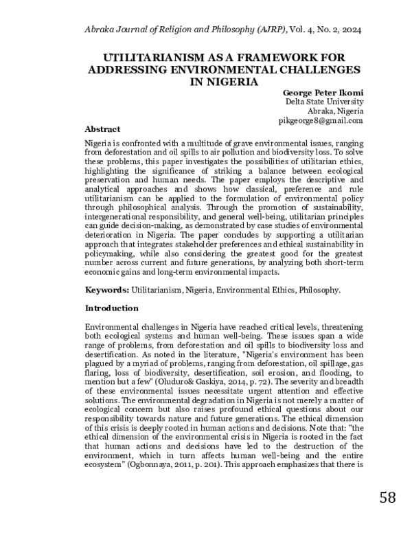 pdf-utilitarianism-as-a-framework-for-addressing-environmental