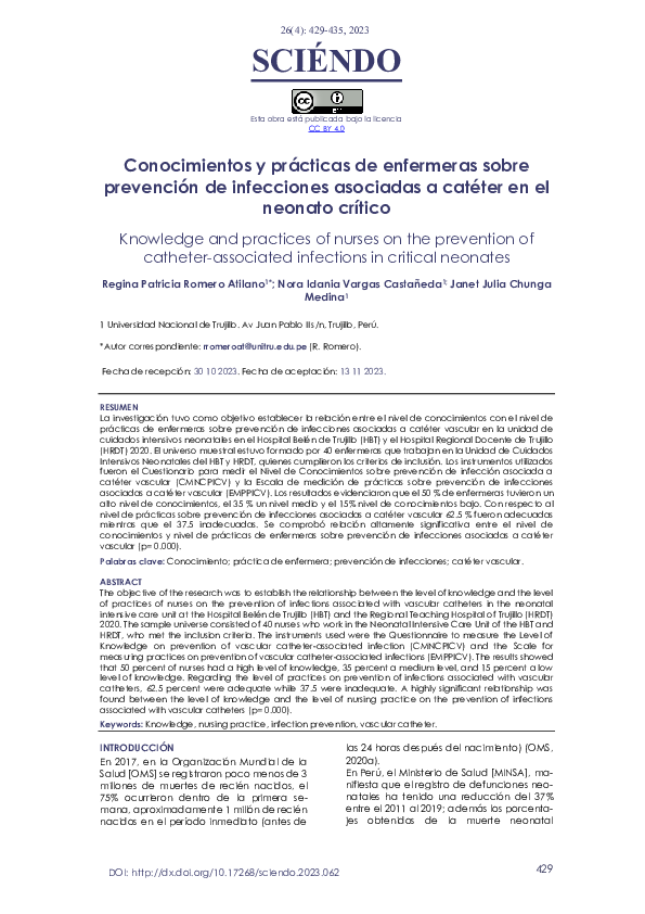 (PDF) Knowledge and practices of nurses on the prevention of catheter ...