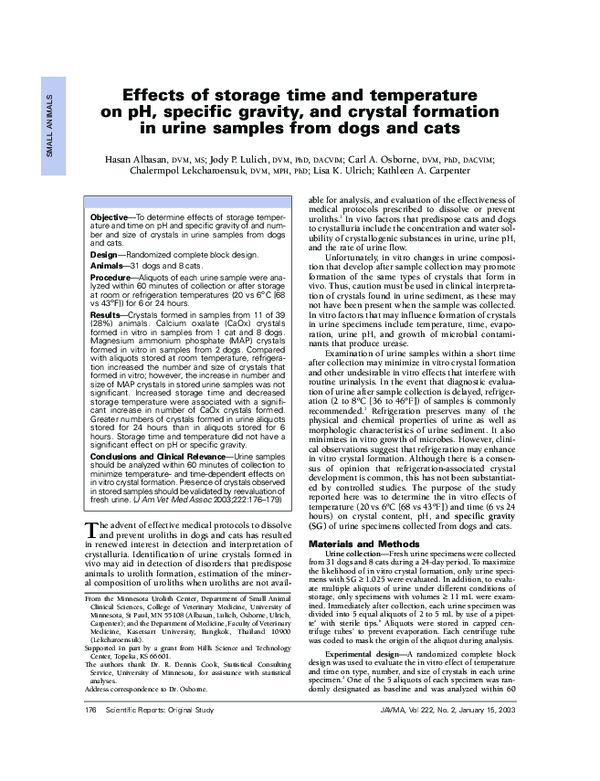 (PDF) Effects of storage time and temperature on pH, specific gravity ...