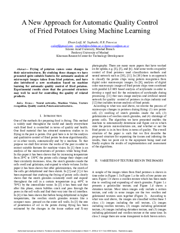 (PDF) A new approach for automatic quality control of fried potatoes ...