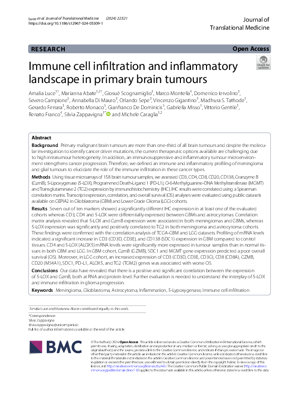 (PDF) Immune cell infiltration and inflammatory landscape in primary ...