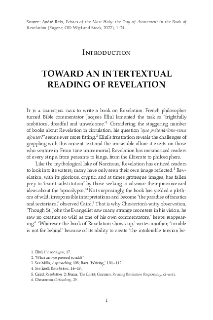 (PDF) TOWARD AN INTERTEXTUAL READING OF REVELATION