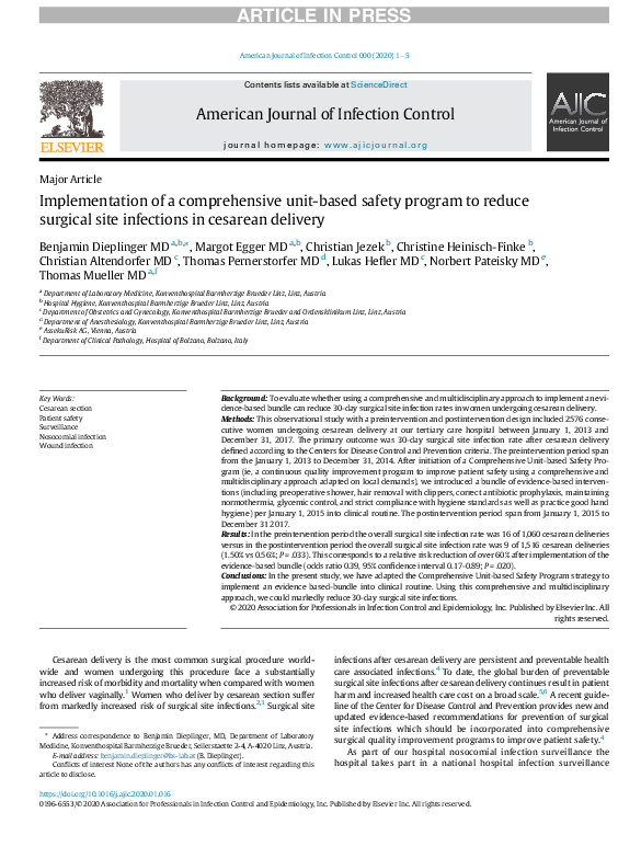 (PDF) Implementation of a comprehensive unit-based safety program to ...