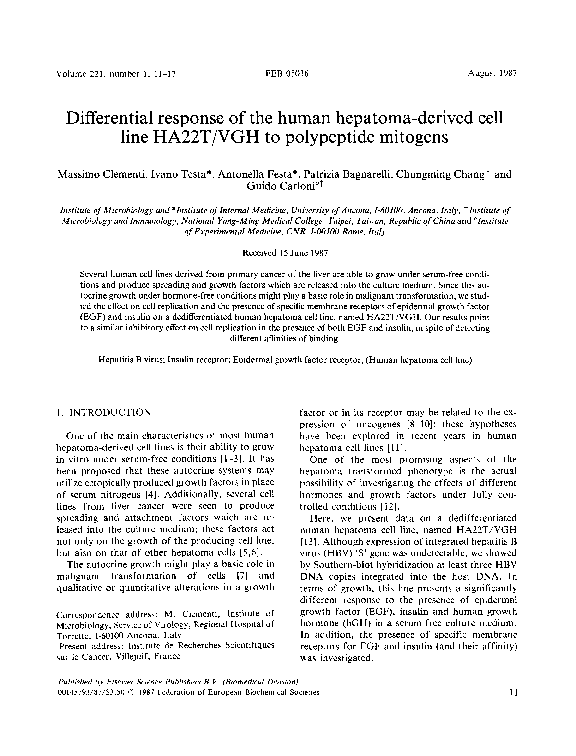 (PDF) Differential response of the human hepatoma-derived cell line ...