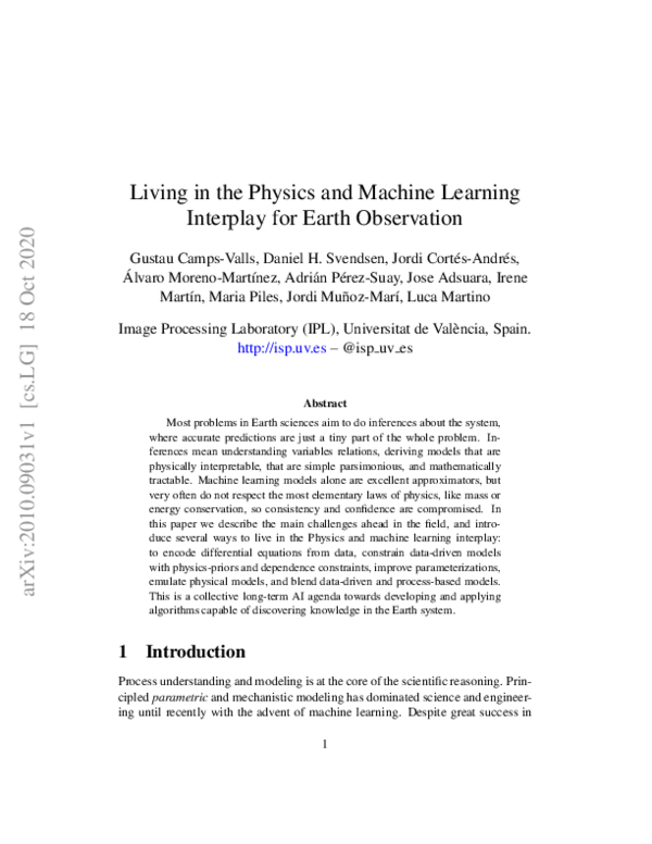 (PDF) Living in the Physics and Machine Learning Interplay for Earth ...