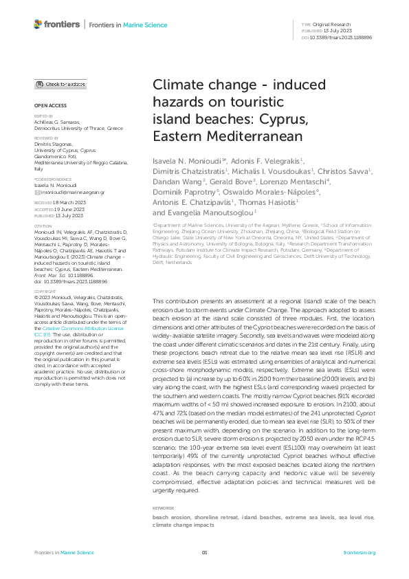 (PDF) Climate change -induced hazards on touristic island beaches ...