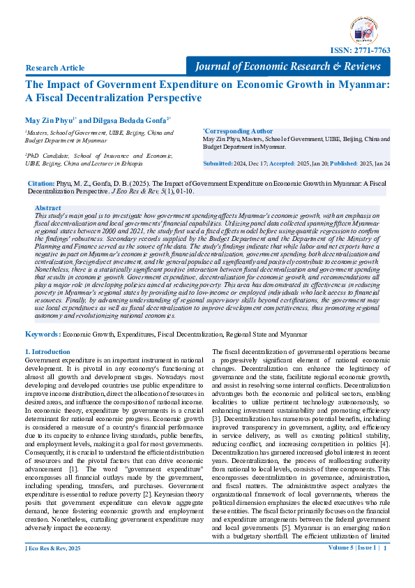(PDF) The Impact of government expenditure on economic growth in ...