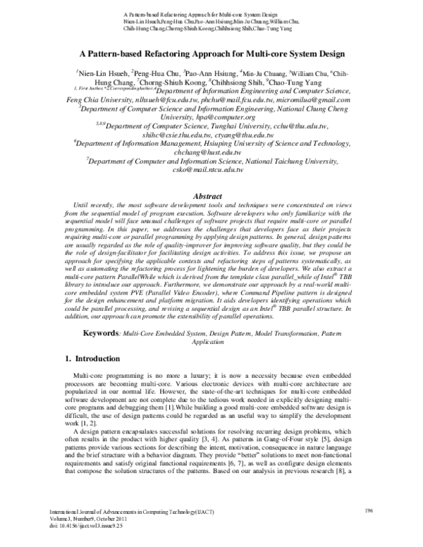 (PDF) A Pattern-based Refactoring Approach for Multi-core System Design