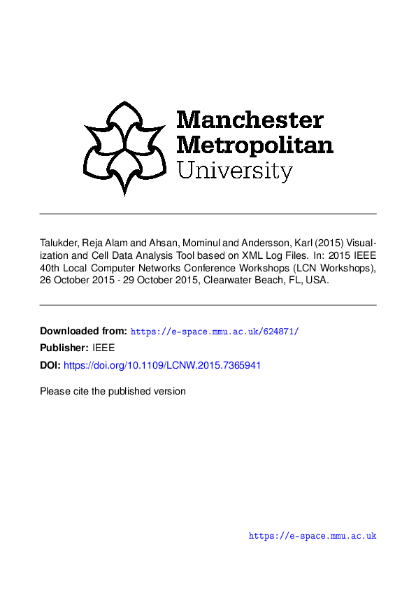 (PDF) Visualization and cell data analysis tool based on XML log files