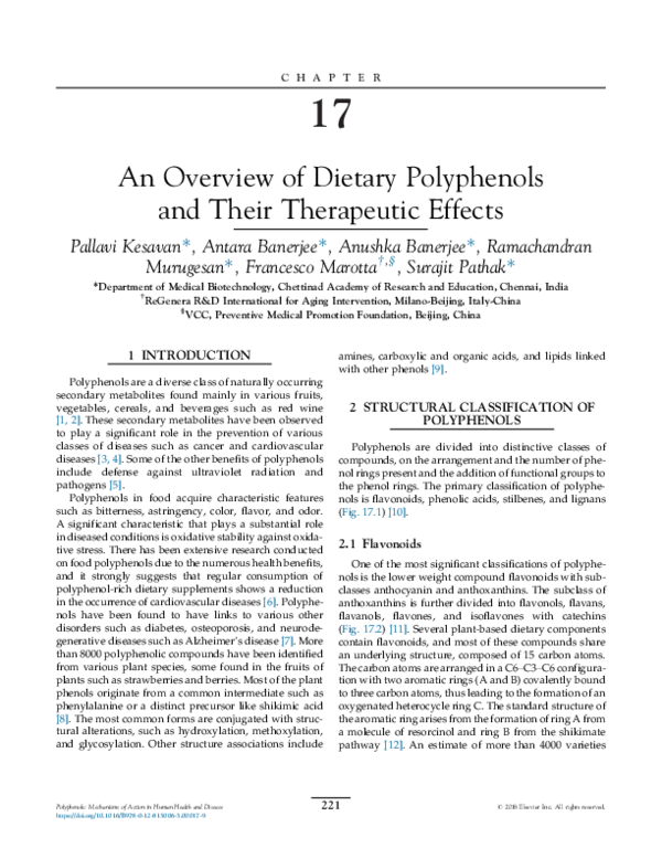 (PDF) Polyphenols: Mechanisms of Action in Human Health and Disease