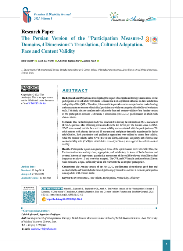 (PDF) The Persian Version of the 