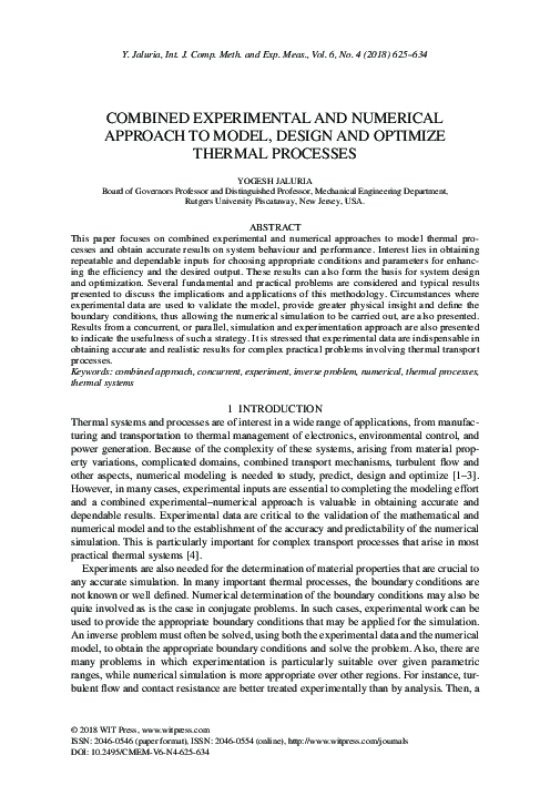 (PDF) Combined experimental and numerical approach to model, design and ...