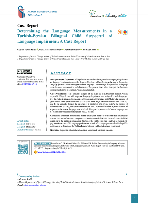 (PDF) Determining the Language Measurements in a Turkish-Persian ...