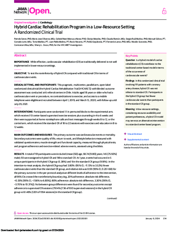 (PDF) Hybrid Cardiac Rehabilitation Program in a Low-Resource Setting
