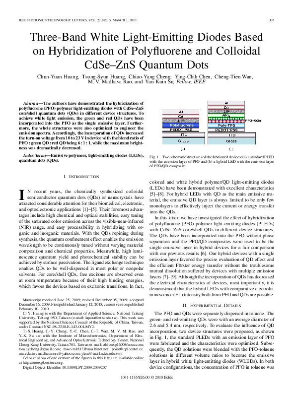 (PDF) Three-Band White Light-Emitting Diodes Based on Hybridization of ...