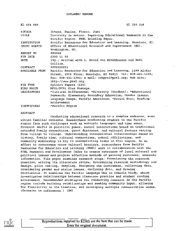 (PDF) Diversity in Action: Improving Educational Research in the ...
