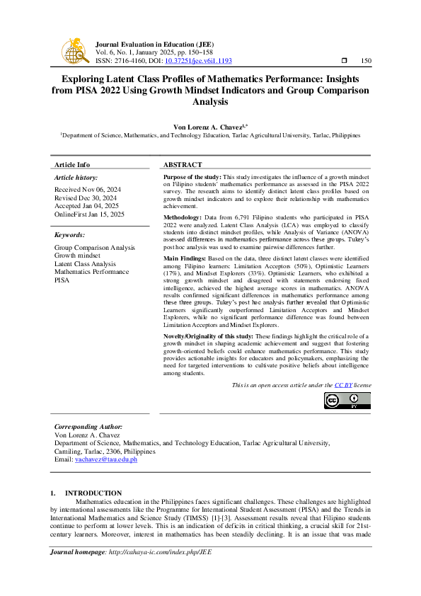 (PDF) Exploring Latent Class Profiles of Mathematics Performance ...