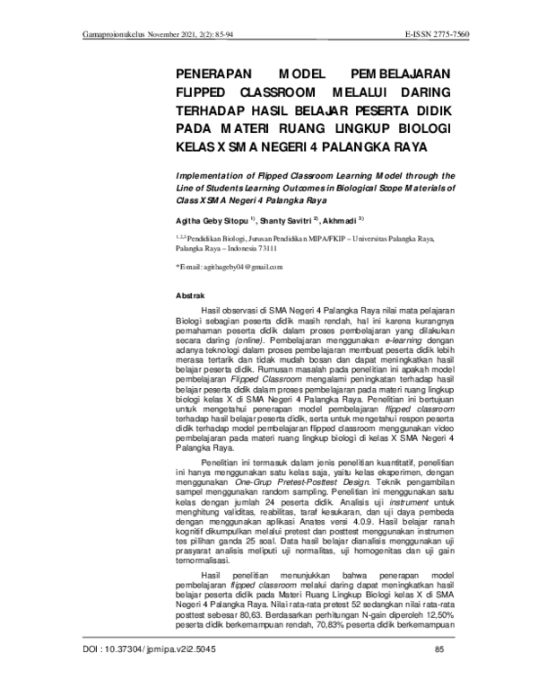 (PDF) Implementation of Flipped Classroom Learning Model through the ...