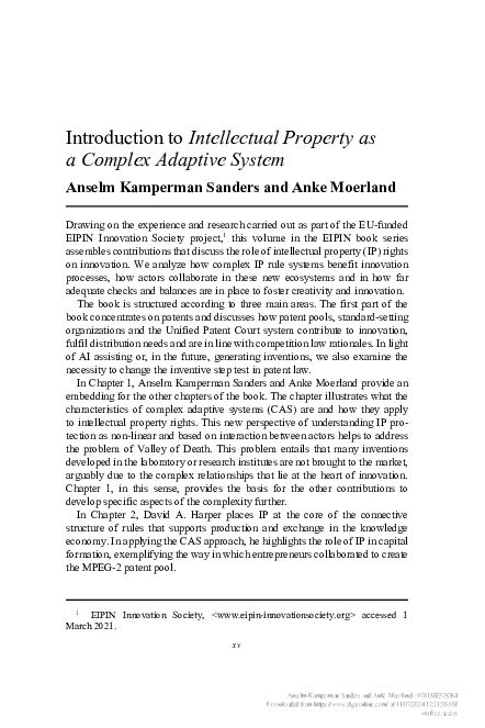 (PDF) Introduction to Intellectual Property as a Complex Adaptive System