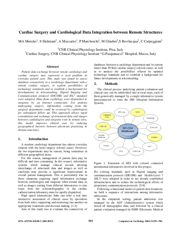 (PDF) Cardiac surgery and cardiological data integration between remote ...