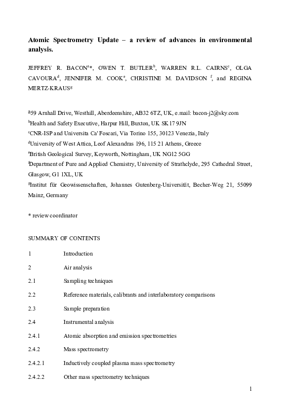 (PDF) Atomic spectrometry update – a review of advances in ...