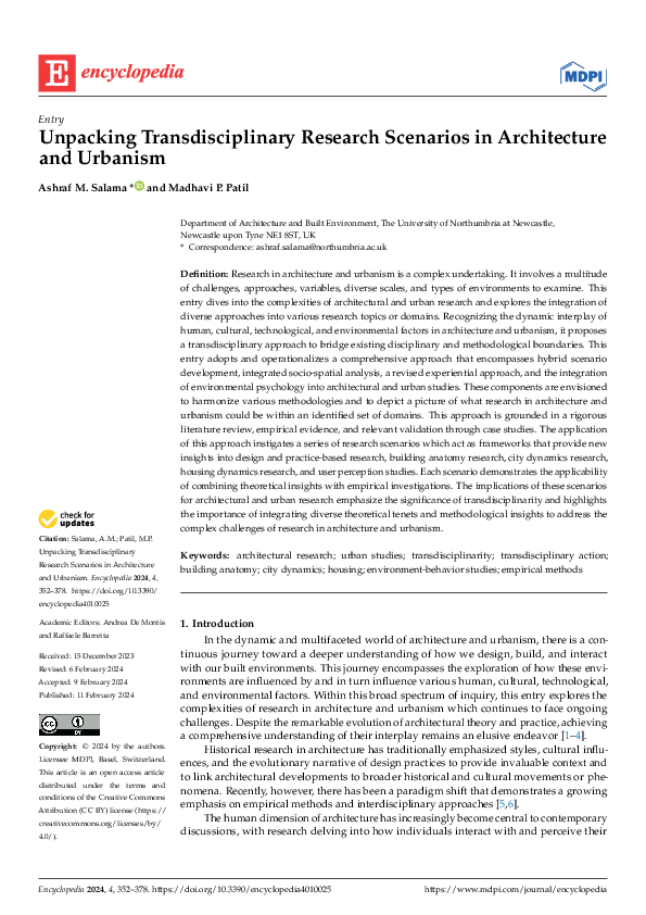 (PDF) Unpacking Transdisciplinary Research Scenarios in Architecture ...