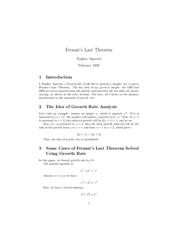 (PDF) Fermat's Last Theorem