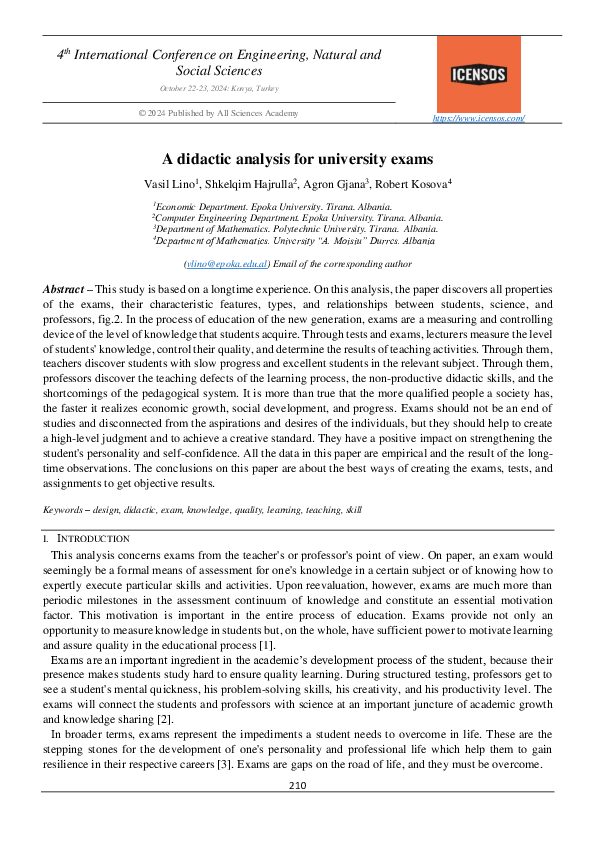 (PDF) A didactic analysis for university exams