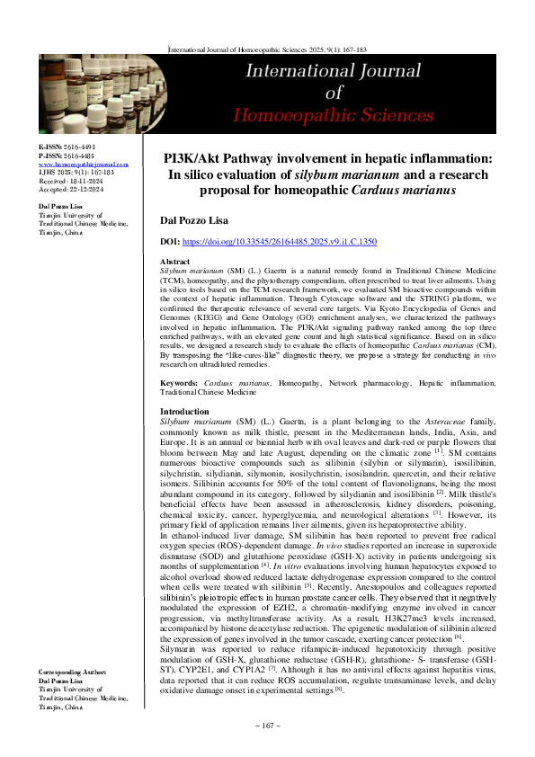 (PDF) PI3K/Akt Pathway involvement in hepatic inflammation: In silico ...