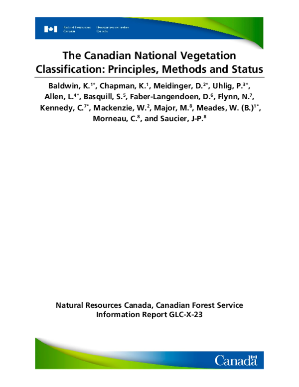 (PDF) The Canadian National Vegetation Classification: Principles ...