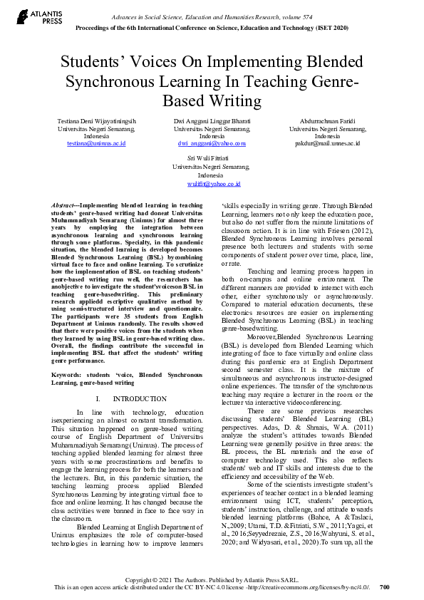 (PDF) Students’ Voices on Implementing Blended Synchronous Learning in ...
