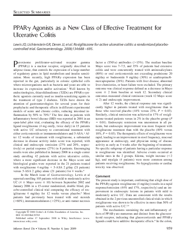 (PDF) PPARγ agonists as a new class of effective treatment for ...