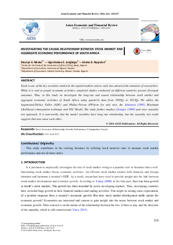 (PDF) Investigating the Causal Relationship Between Stock Market and ...