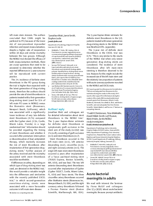 (PDF) Acute Bacterial Meningitis in Adults