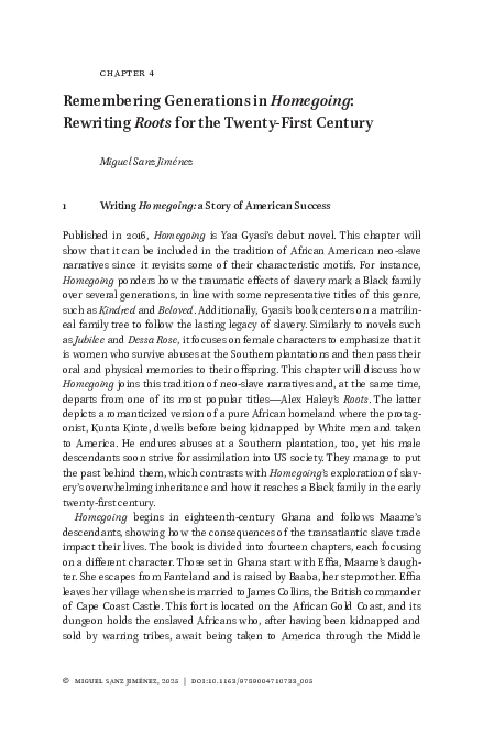 (PDF) Remembering Generations in Homegoing: Rewriting Roots for the ...