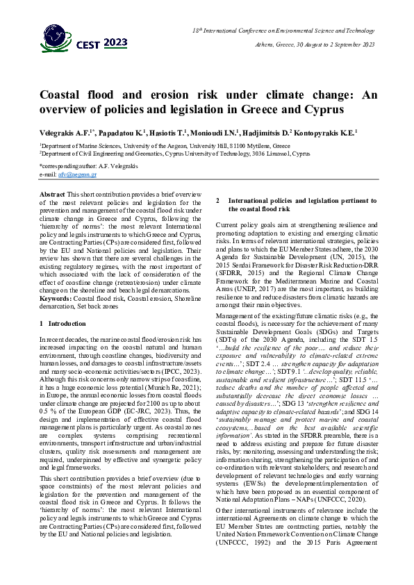 (PDF) Coastal flood and erosion risk under climate change: An overview ...